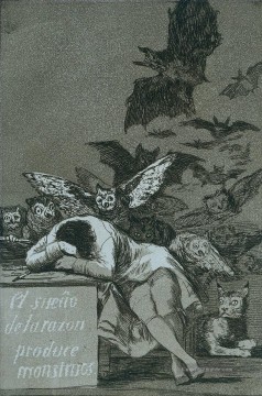 Francisco Goya Werke - Der Schlaf der Vernunft bringt Ungeheuer Romantische moderne Francisco Goya her